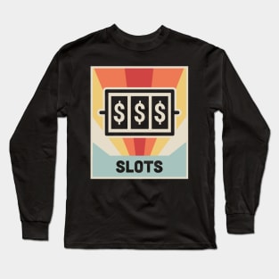 Vintage Style Slot Machine Design Long Sleeve T-Shirt